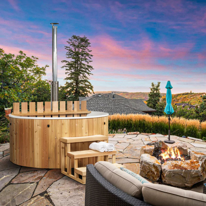 Dundalk Evolution 7-foot Hot Tub, featuring a modern design for outdoor relaxation and comfort