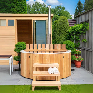 Dundalk Evolution 7-foot Hot Tub, featuring a modern design for outdoor relaxation and comfort