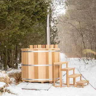 Dundalk Original Cedar Hot Tub, featuring classic cedar construction for outdoor relaxation and durability