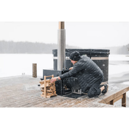 Eco-Friendly 4-Person Wood-Fired Hot Tub for Outdoor Relaxation